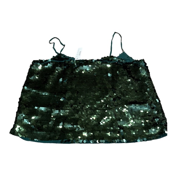 J. crew collection sequin camisole top size large green - Picture 3 of 3